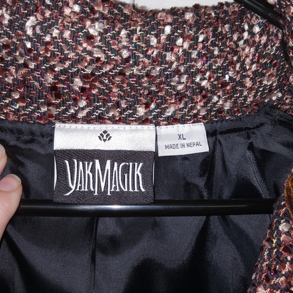 YAK MAGIK Multi Colored Tweed Sparkly Evening Jacket With Ruffled Hem Womns XL - Picture 5 of 13